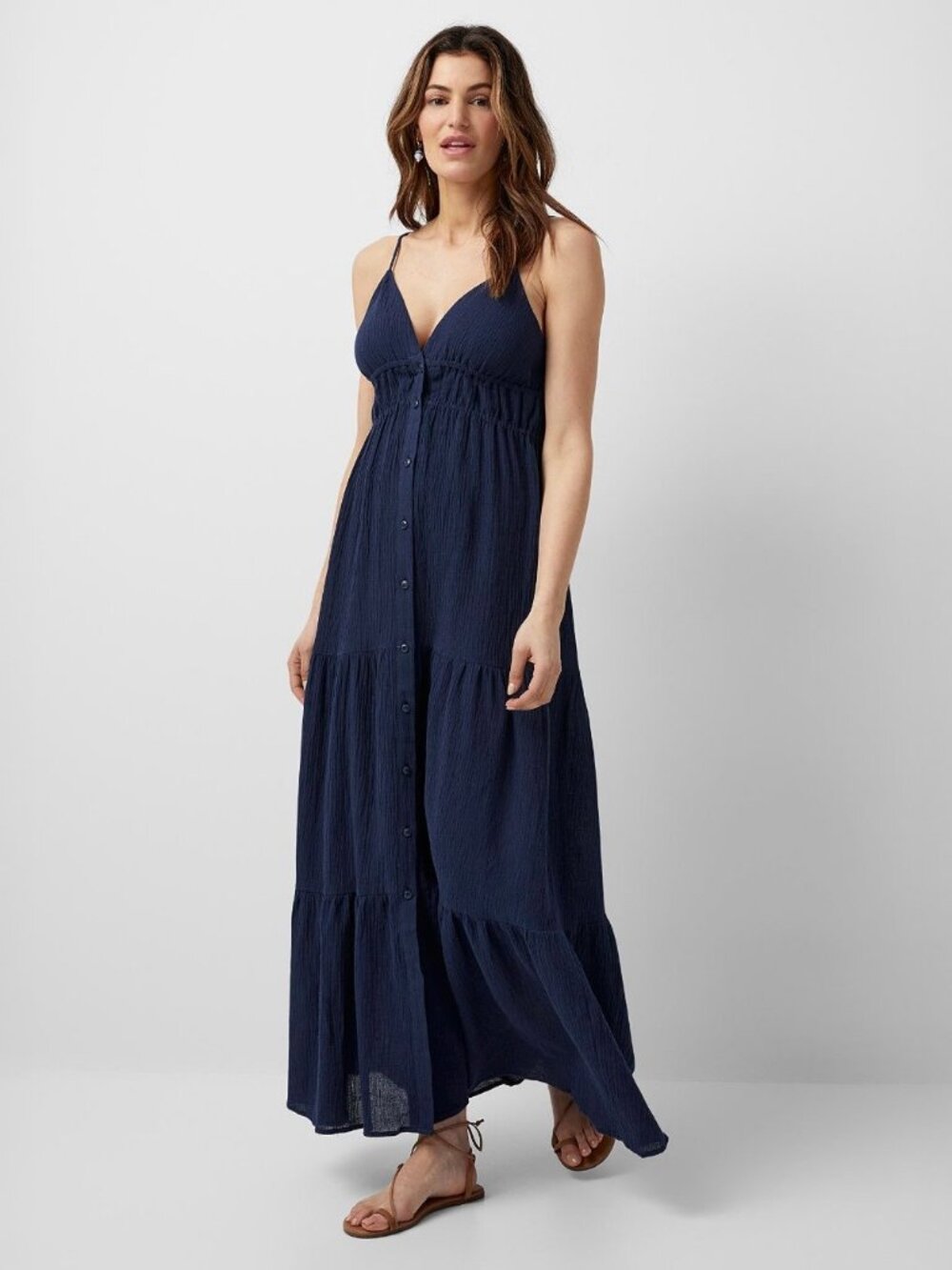 💙 Boho Navy Maxi Dress - Size XS - Picture 1 of 11